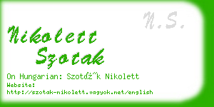 nikolett szotak business card